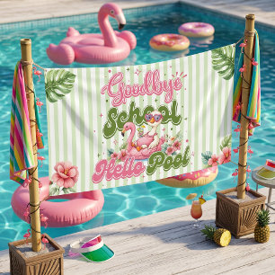 Hallo Poolparty Groene Strepen Spandoek