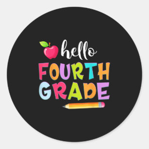 Hallo Potlood vierde leerkracht student 4e Afstude Ronde Sticker