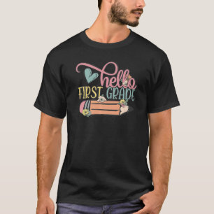 Hallo Potlood voor de eerste klas Terug naar schoo T-shirt