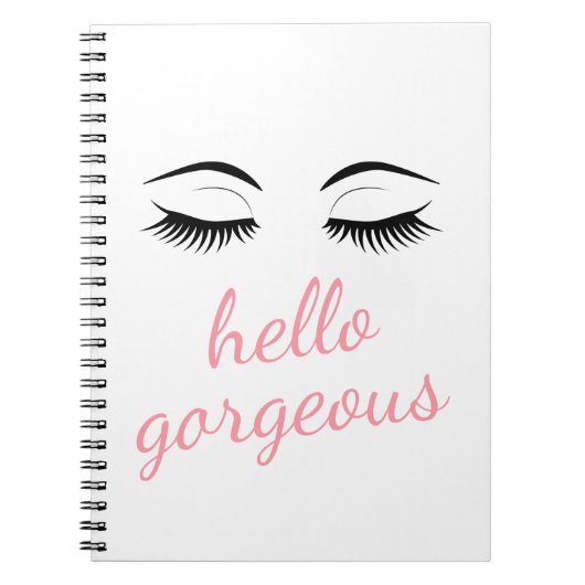 hallo Prachtig met  Eyelashes Glamoureus Notitieboek (Voorkant)
