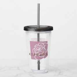 hallo prachtig - Moderne Chic Floral roze Rose Acryl Drinkbeker