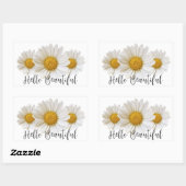 hallo prachtige Drie Witte Dagen Floral Rechthoekige Sticker (Vel)