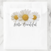 hallo prachtige Drie Witte Dagen Floral Rechthoekige Sticker (Tas)