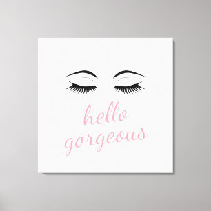 hallo Prachtige en Eyelashes Glamoureus Canvas Afdruk