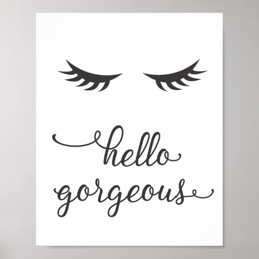 hallo Prachtige Eyelashes in Dark Grey Poster (Voorkant)