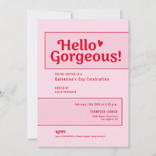 Hallo Prachtige Galentine’s Day Roze Rode speelse Kaart