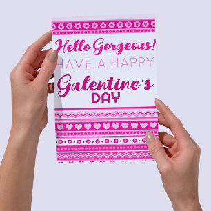 Hallo Prachtige Galentine’s Day Schattige roze har Briefkaart