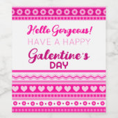 Hallo Prachtige Galentine’s Day Schattige roze har Wijn Etiket (Enkel label)