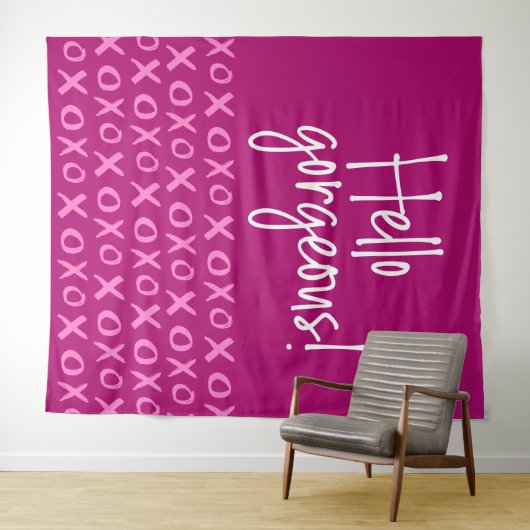 Hallo prachtige Galentine's day xoxo achtergrond Wandkleed (In Situ (horizontaal))