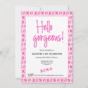 Hallo prachtige Galentine's Day XOXO roze Maatwerk Kaart