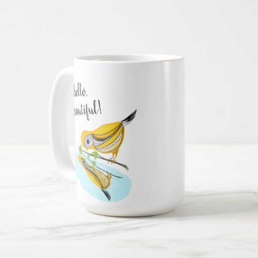 hallo prachtige Goldfinch Reflection Koffee Mok (Voorkant links)