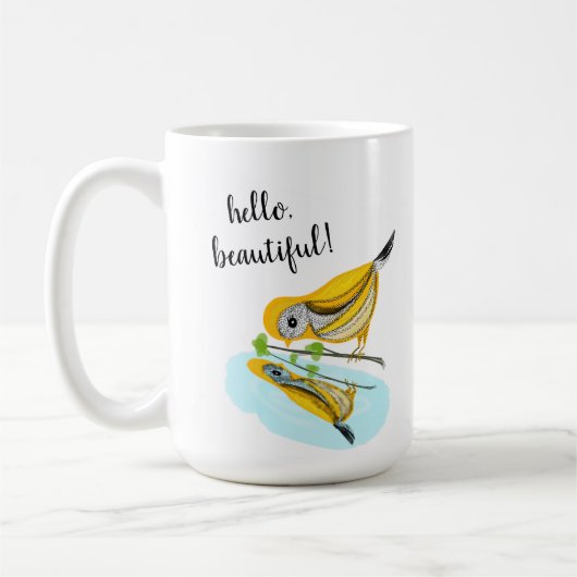 hallo prachtige Goldfinch Reflection Koffee Mok (Links)