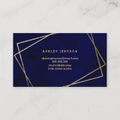 hallo prachtige gouden script navy blue waterverf visitekaartje (Achterkant)