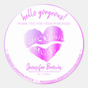 Hallo Prachtige Lippenstift Paarse Sticker