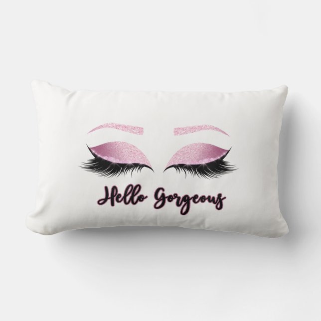 hallo prachtige lumbar kussen in roze accenten (Voorkant)