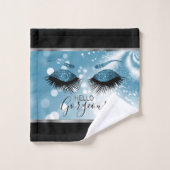 hallo Prachtige ogen - Blauw Bad Handdoek (Wasdoekje)