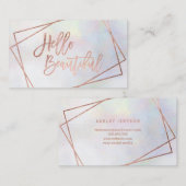 hallo prachtige roos goudscript geometrische parel visitekaartje (Voorkant / Achterkant)