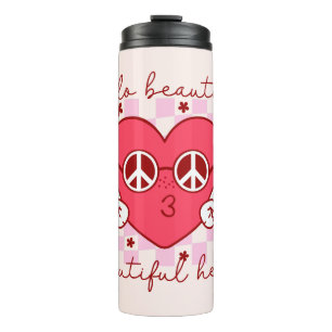 hallo prachtige roze harthart thermosbeker