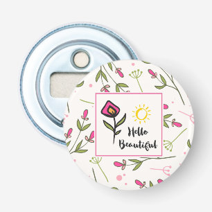 hallo prachtige  Roze Sinaasappel Wildlflower Button Flesopener
