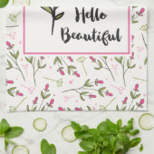 hallo prachtige  Roze Sinaasappel Wildlflower Theedoek (Gevouwen)