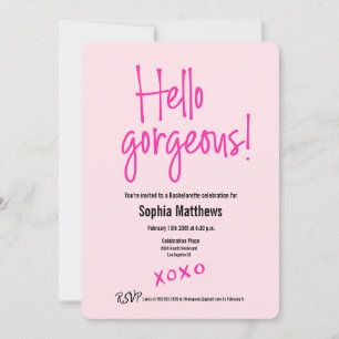 Hallo prachtige Roze XOXO vrijgezellenfeestje Kaart