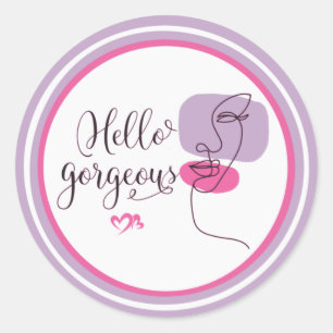 hallo prachtige Sticker voor gezichtsillustratie