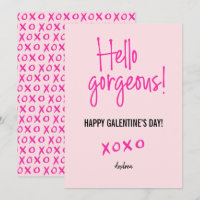 Hallo prachtige Valentijnsdag xoxo roze kaart