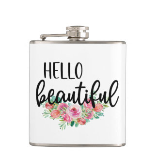 hallo prachtige Waterverf Rozen Typografie Modern Heupfles