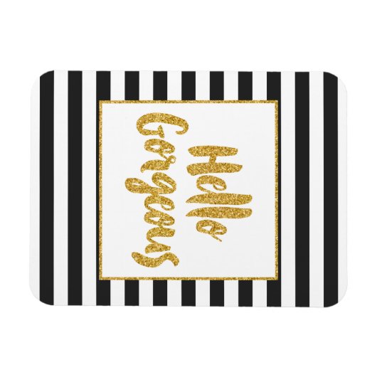 hallo prachtige zwarte en witte gouden strepen magneet (Horizontaal)