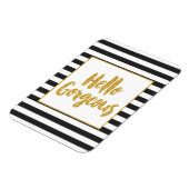 hallo prachtige zwarte en witte gouden strepen magneet (Linkerzijde)