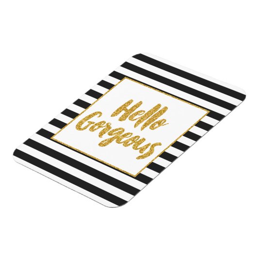 hallo prachtige zwarte en witte gouden strepen magneet (Linkerzijde)