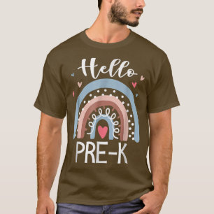 hallo pre-K Funny Boho regenboog terug naar school T-shirt