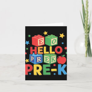 Hallo Pre-k _ Happy eerste dag van Back to School Kaart