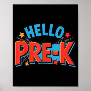 Hallo pre-k kleuterschool squad spin terug naar sc poster