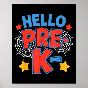 Hallo pre-k kleuterschool squad spin terug naar sc poster