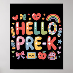 Hallo Pre-k Terug naar school Leraar Fun Gra Poster