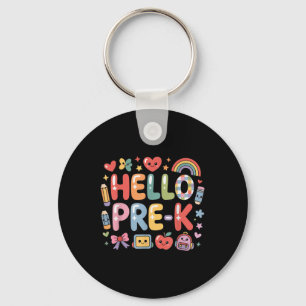 Hallo Pre-k Terug naar school Leraar Fun Gra Sleutelhanger