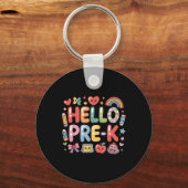 Hallo Pre-k Terug naar school Leraar Fun Gra Sleutelhanger (Voorkant)