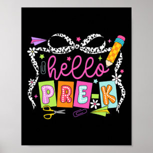 Hallo Pre-k Terug naar school Leraar Meisje Coquet Poster