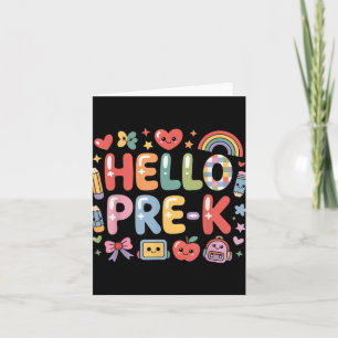 Hallo Pre-k Terug naar school Leraar Student Leuk Kaart