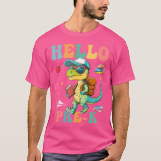 Hallo Pre K Terug naar school Schattige T Rex Dino T-shirt
