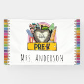 hallo Pre-k Terug naar schoolklaslokaal Spandoek (Horizontaal)