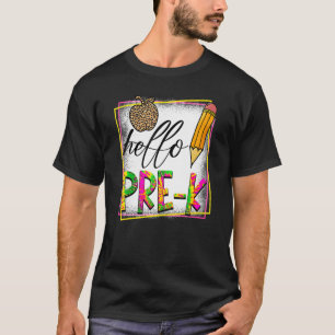 hallo Pre-K Terug naar schoolpredikaat T-shirt