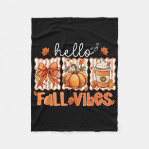 Hallo Preppy Herfst Vibes Coquette Latte Pumpkin T Fleece Deken