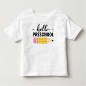 Hallo Preschool eerste dag potlood Kinder Shirts (Voorkant)