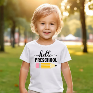 Hallo Preschool eerste dag potlood Kinder Shirts