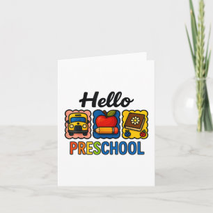 Hallo Preschool terug naar school leraar student j Kaart