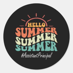 Hallo Principal Groovy Laatste Dag van School Ronde Sticker