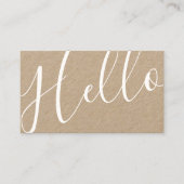 hallo | Professioneel modern Script Kraft Paper Visitekaartje (Voorkant)
