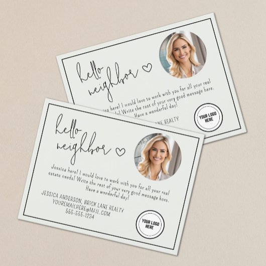 Hallo Professioneel Neighbor Real Estate Briefkaart